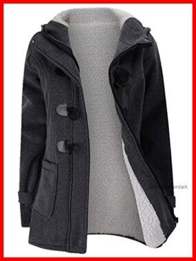 Women's Hooded Fleece Thicken Winter Warm Coat Horn Button